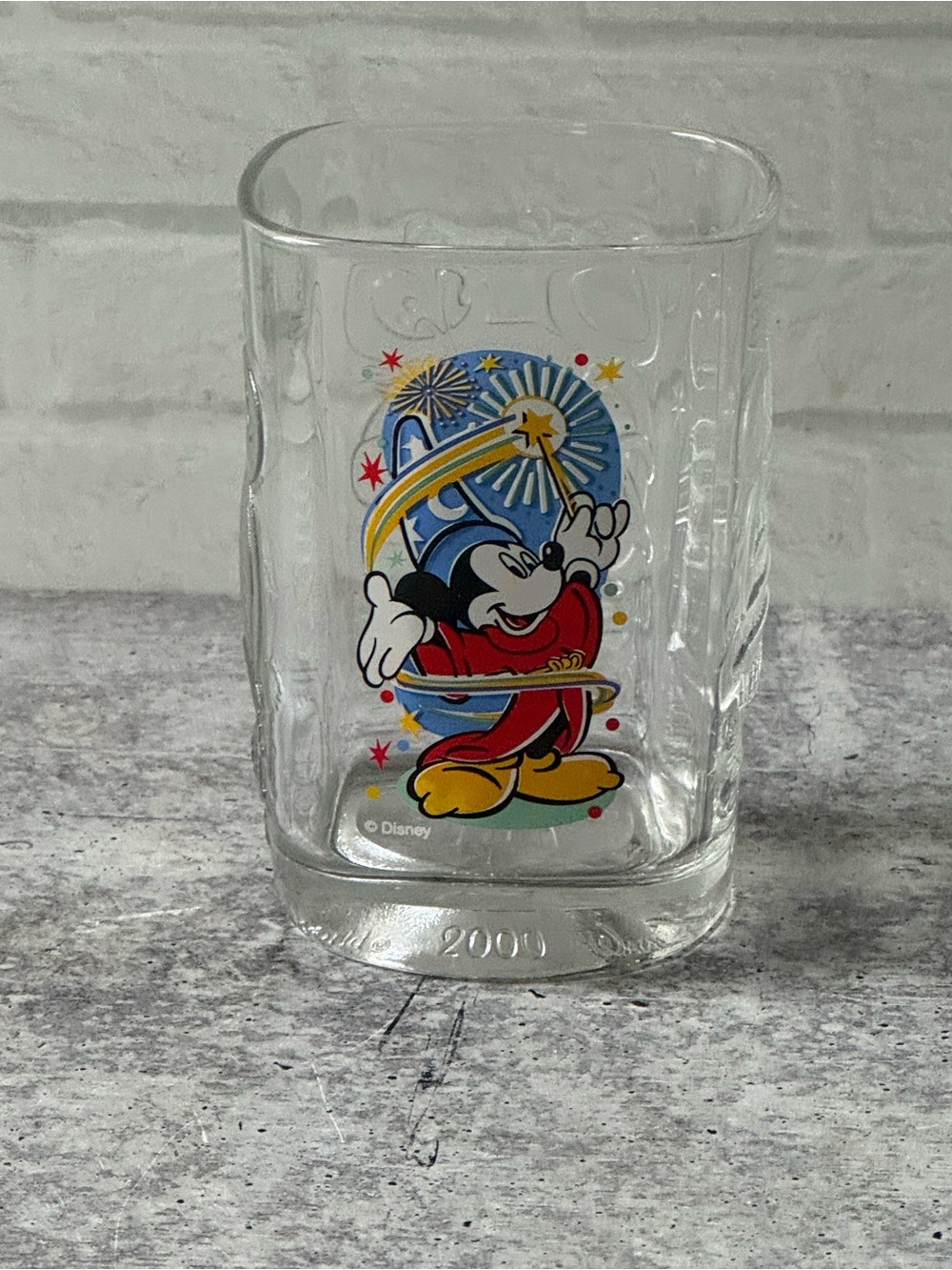 Vintage Y2K McDonald's Walt Disney World EPCOT 2000 Millennium Celebration Glass